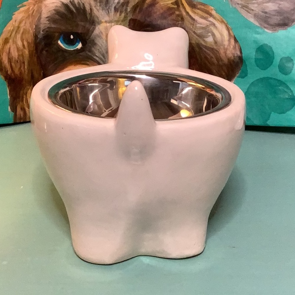 Raised Ceramic Dog Food Bowl - Picture 6 of 8